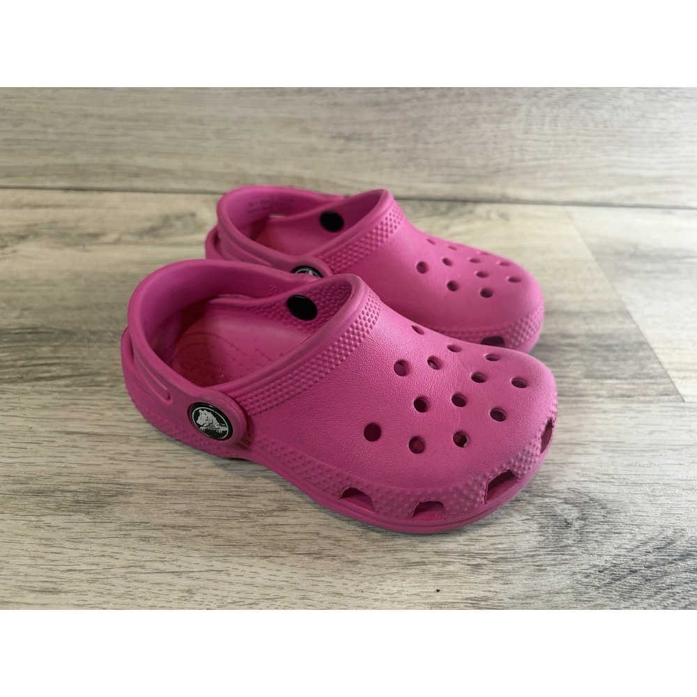Crocs Pink Kids Size C8 Classic Clogs Slip On Summer Your Girls Waterproof